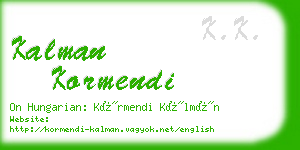 kalman kormendi business card